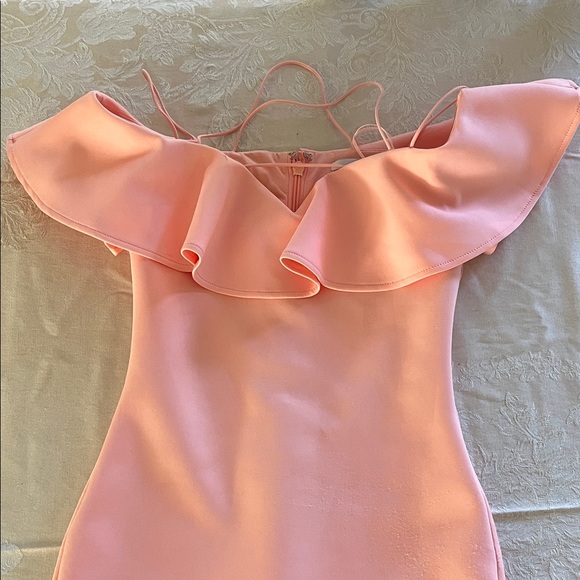 Guess Pink Ruffle Off-Shoulder Dress - Picture 2 of 9
